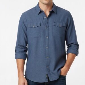 Electric Family Casual Gray Blue Button-Down Shirt